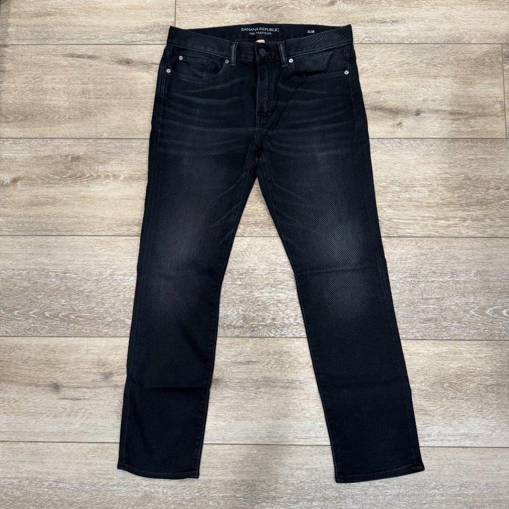 Banana Republic Slim-Fit Traveler Jeans (Black)